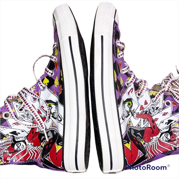 *SOLD* Converse Chuck Taylor DC Comics Harley Quinn High Top Sneakers Size 5/7 - Picture 4 of 13
